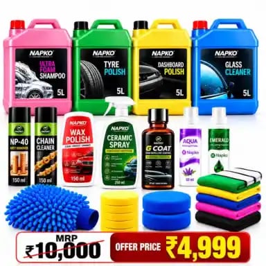 NAPKO Ayudha Pooja Car Care Combo Kit 1 - Cleaning & Detailing Essentials
