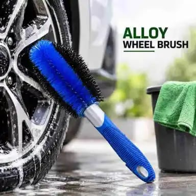 NAPKO Blue Alloy Wheel Cleaning Brush for Cars