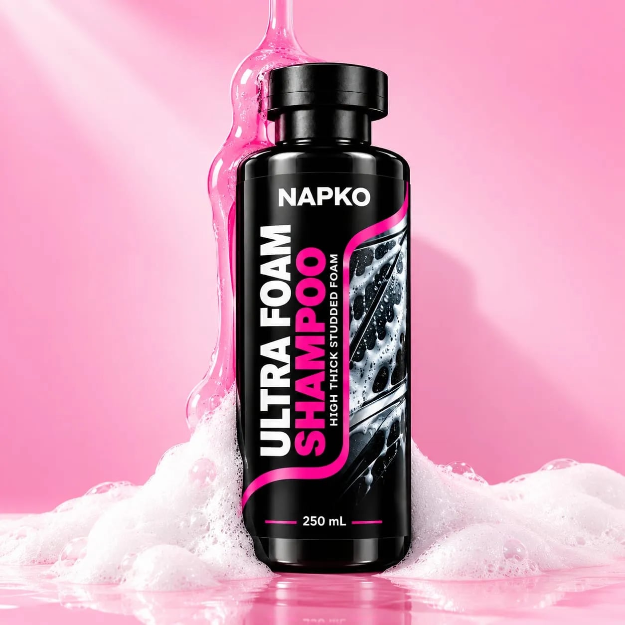NAPKO Pink Foam Shampoo for Cars - 250 ml